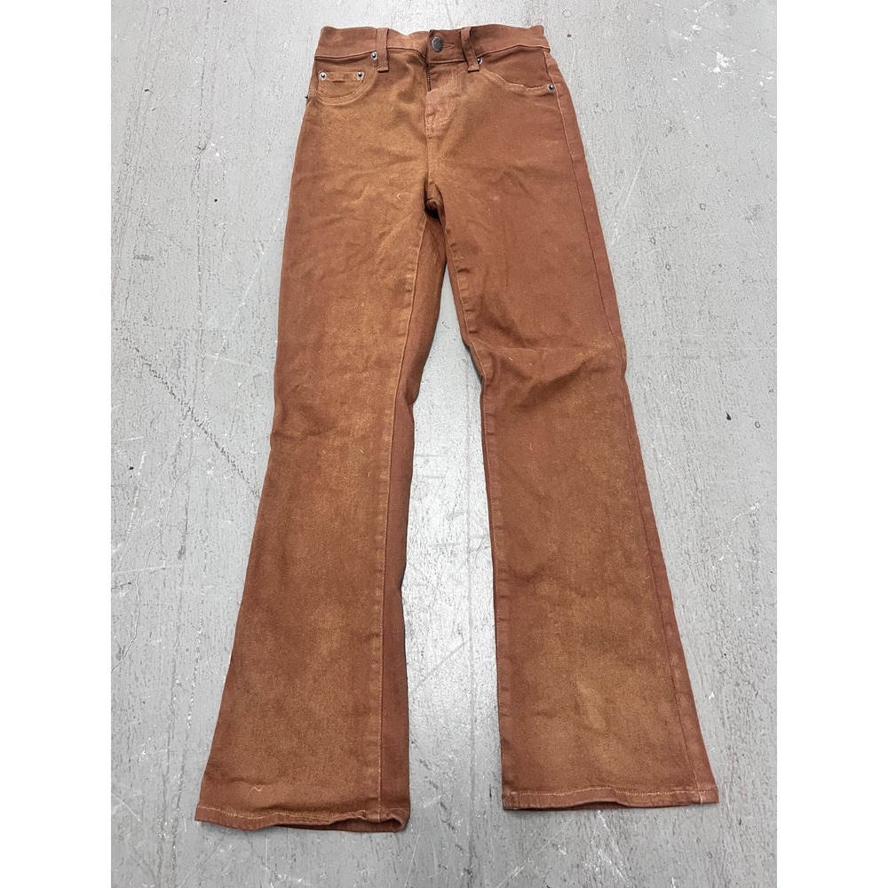 Pistola Lennon Cropped Bootcut Jeans Women's 25 Brown Denim Cotton High Rise